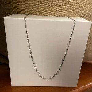 20" 14K White Gold Cable Chain